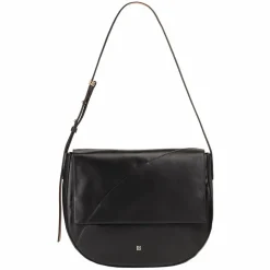 DuDu Schultertaschen|Henkeltaschen<Formentera Schultertasche Leder 34 cm black rose