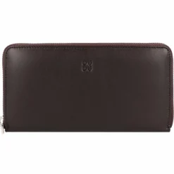 Hot DuDu Geldbörse Leder 19 cm dunkelbraun