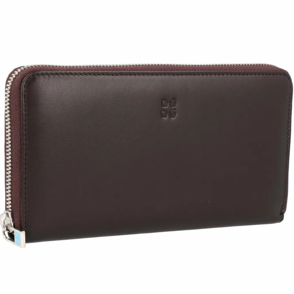 Hot DuDu Geldbörse Leder 19 cm dunkelbraun