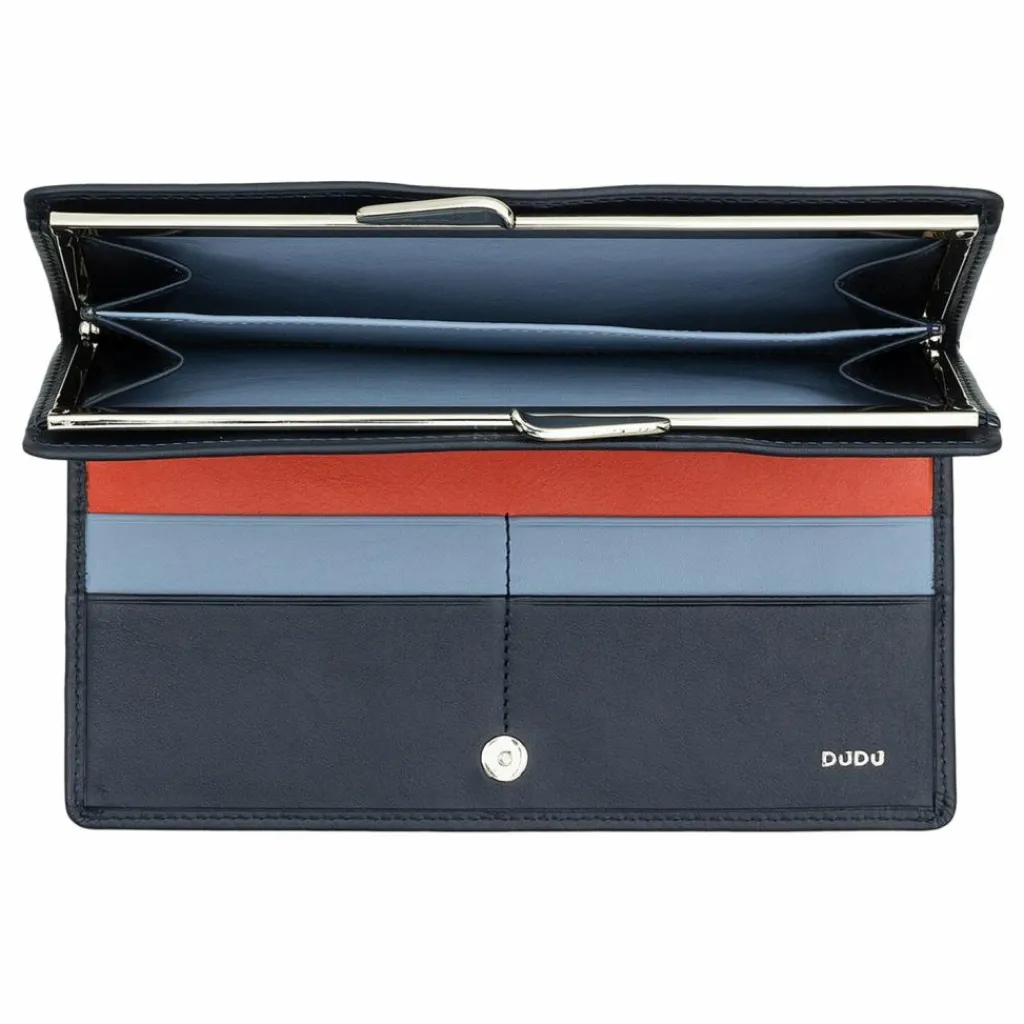 Sale DuDu Geldbörse RFID Schutz Leder 19.5 cm navy
