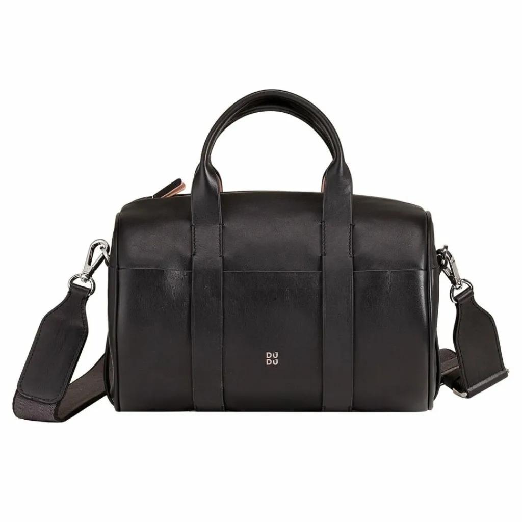 DuDu Henkeltaschen<Handtasche Leder 25 cm black rose