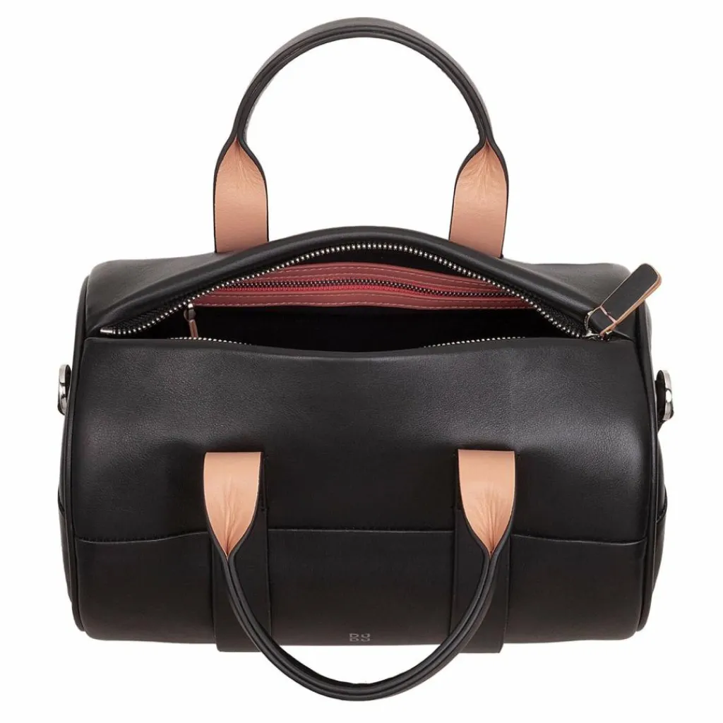 DuDu Henkeltaschen<Handtasche Leder 25 cm black rose