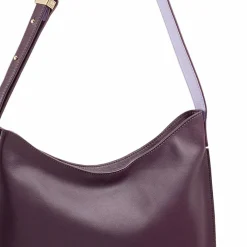DuDu Schultertaschen|Henkeltaschen<Sylvie Schultertasche Leder 36.5 cm deep purple