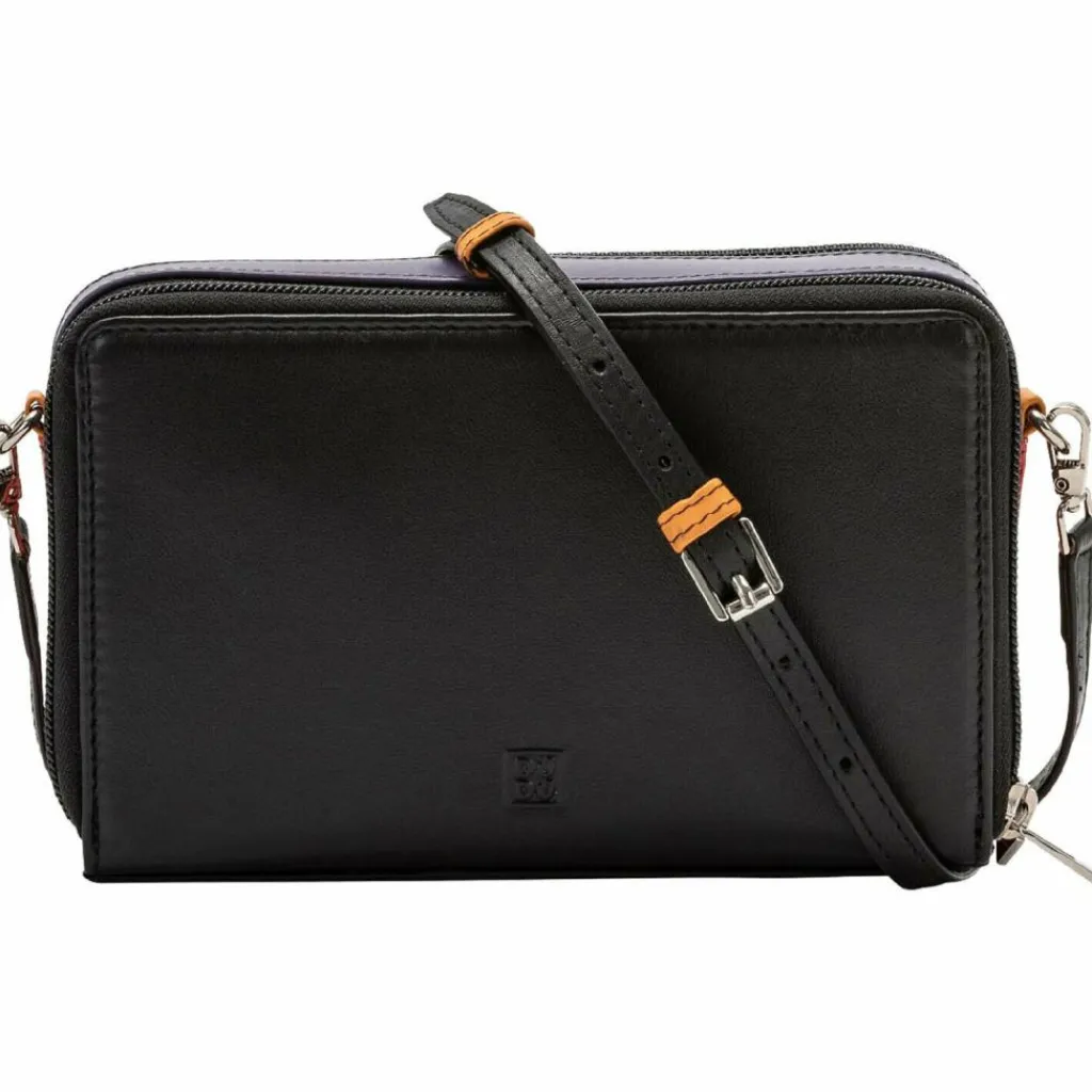 DuDu Umhängetaschen<Umhängetasche Leder 19 cm schwarz