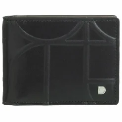 DuDu Herrengeldbörsen Querformat<Up Geldbörse RFID Schutz Leder 11 cm Geldscheinklammer black-taupe