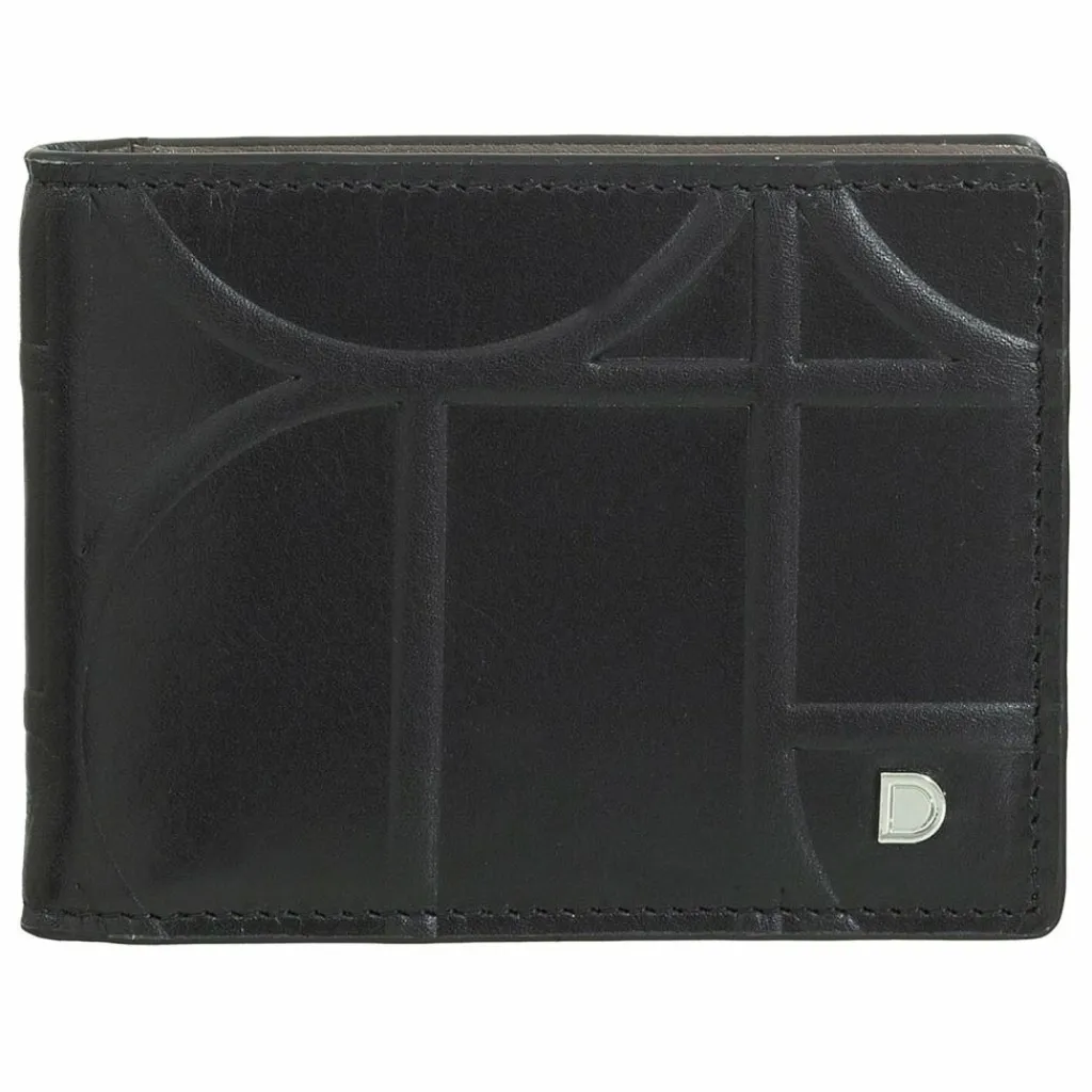 DuDu Herrengeldbörsen Querformat<Up Geldbörse RFID Schutz Leder 11 cm Geldscheinklammer black-taupe