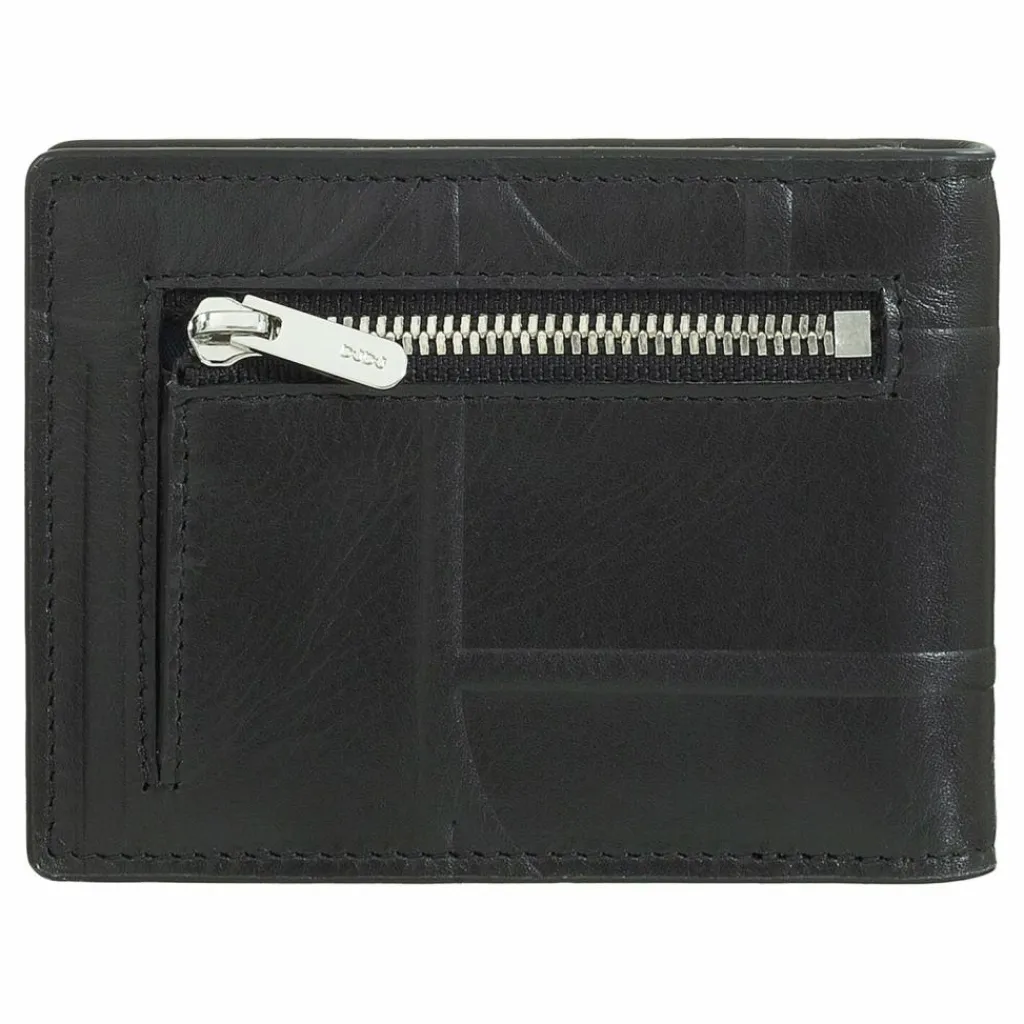 DuDu Herrengeldbörsen Querformat<Up Geldbörse RFID Schutz Leder 11 cm Geldscheinklammer black-taupe