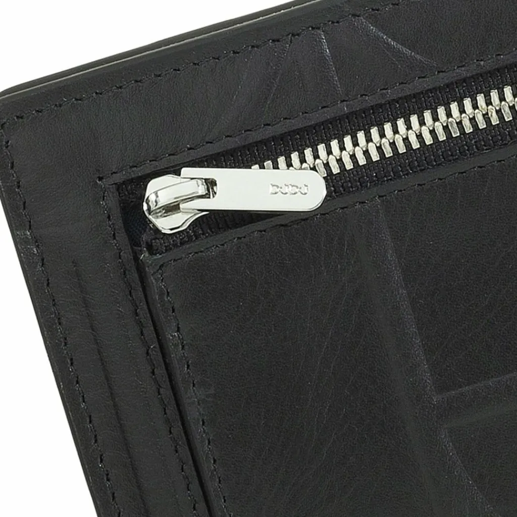 DuDu Herrengeldbörsen Querformat<Up Geldbörse RFID Schutz Leder 11 cm Geldscheinklammer black-taupe