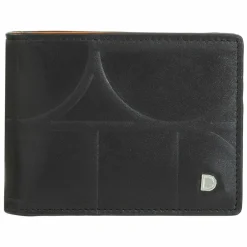 DuDu Herrengeldbörsen Querformat<Up Geldbörse RFID Schutz Leder 11 cm Geldscheinklammer black-orange