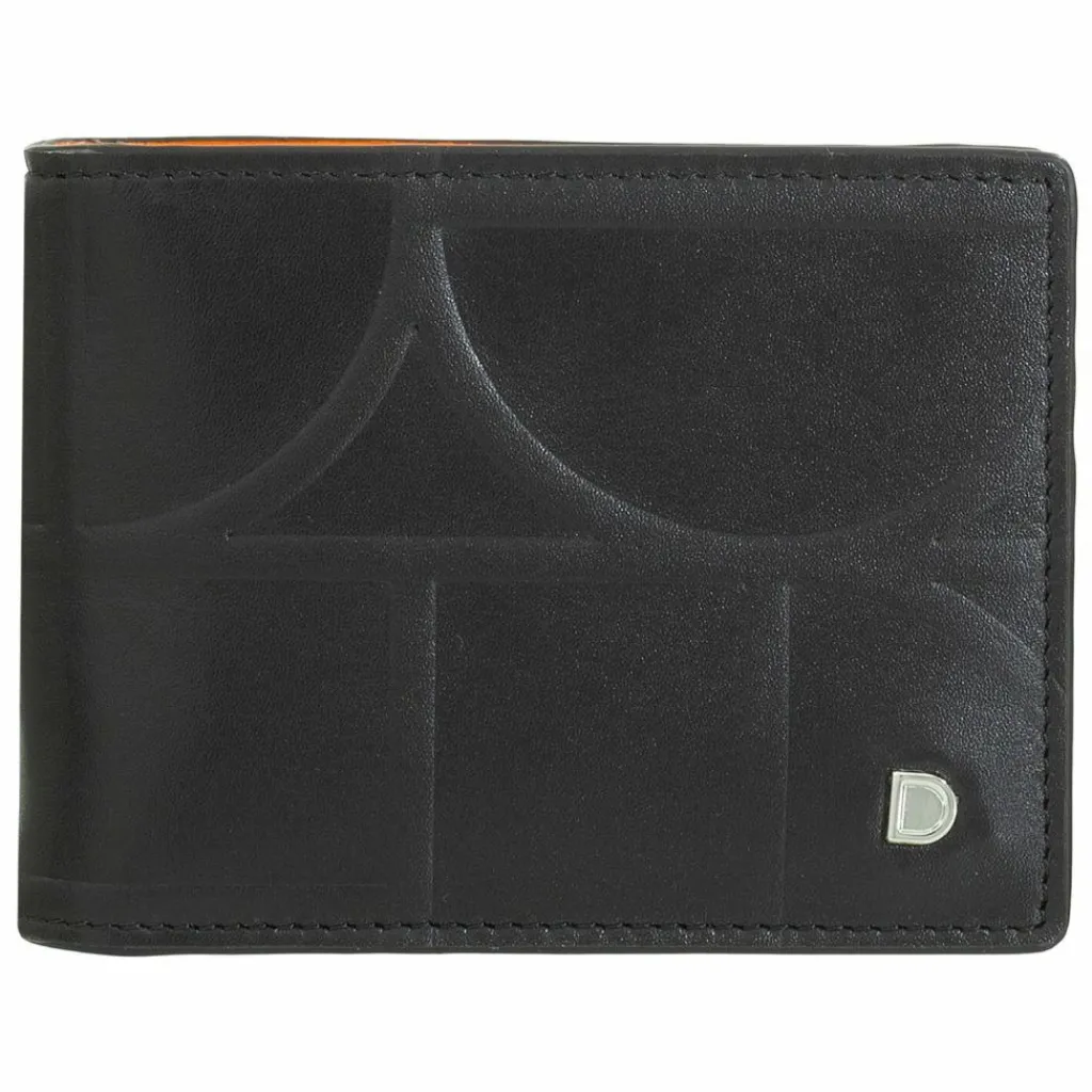 DuDu Herrengeldbörsen Querformat<Up Geldbörse RFID Schutz Leder 11 cm Geldscheinklammer black-orange