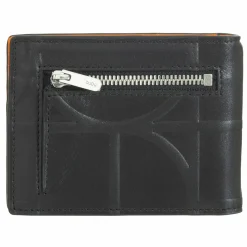 DuDu Herrengeldbörsen Querformat<Up Geldbörse RFID Schutz Leder 11 cm Geldscheinklammer black-orange