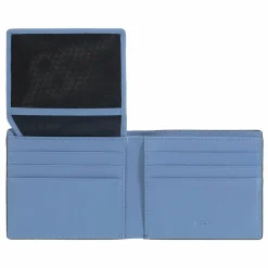 DuDu Herrengeldbörsen Querformat<Up! Geldbörse RFID Schutz Leder 10.5 cm black-pastel blue