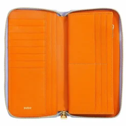 DuDu Damengeldbörsen Querformat<Up Geldbörse RFID Schutz Leder 20 cm lilac-orange