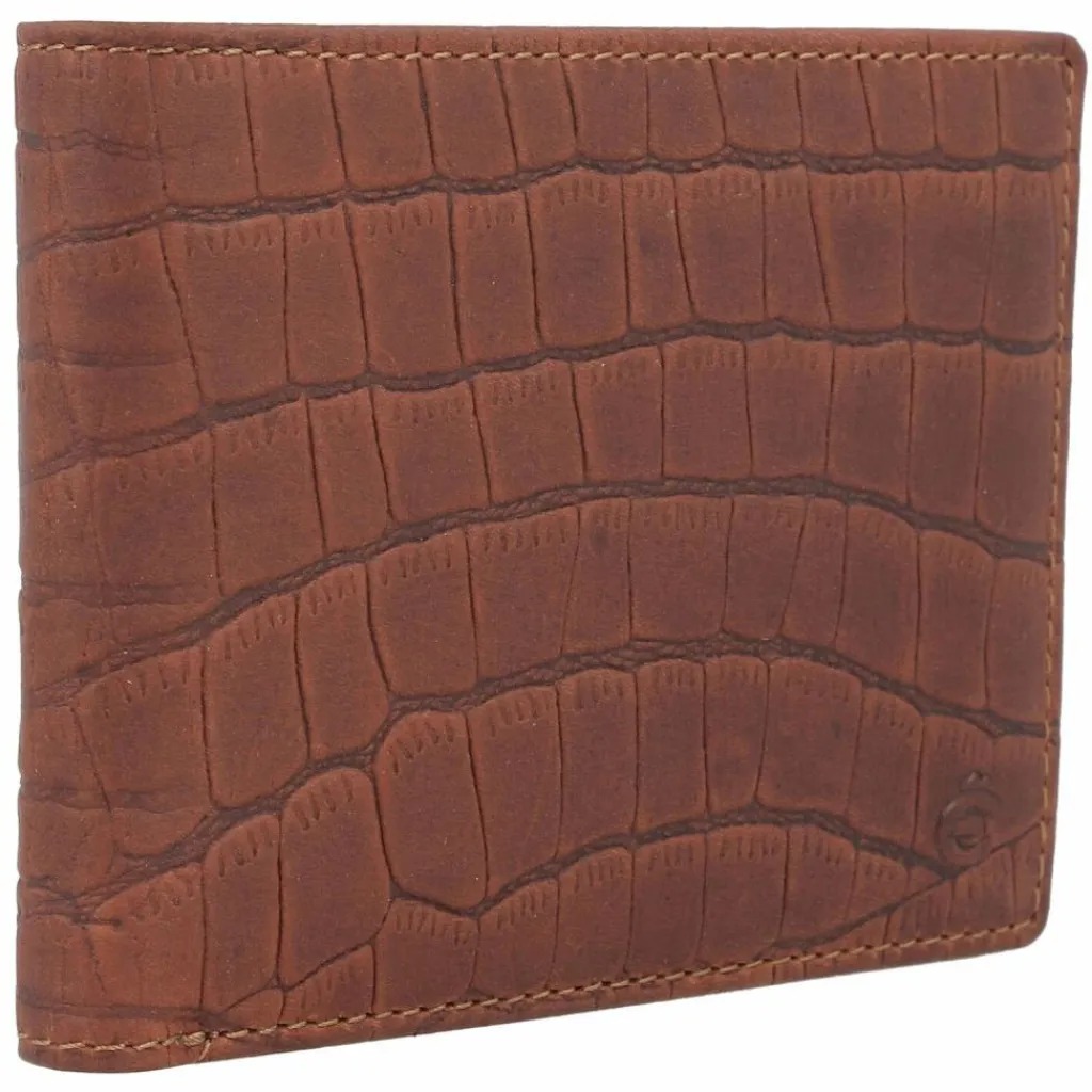 Clearance Esquire Croco Geldbörse RFID Schutz Leder 12 cm braun