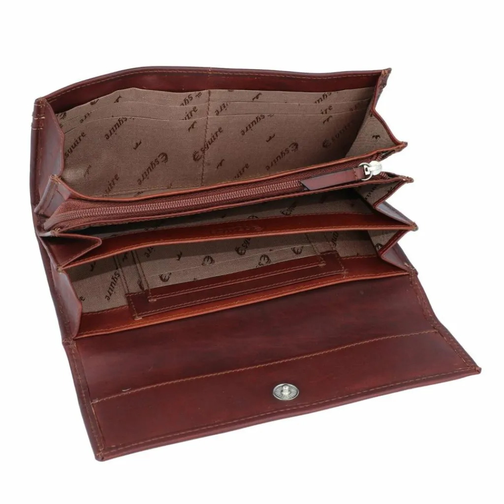 Esquire Damengeldbörsen Querformat<Dallas Geldbörse Leder 18 cm braun