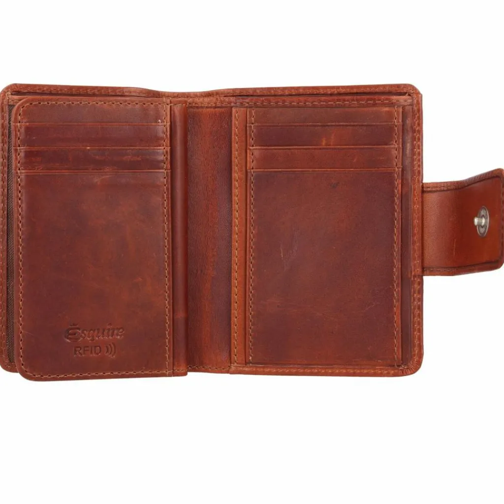 Esquire Herrengeldbörsen Querformat<Dallas Geldbörse RFID Leder 12,5 cm braun