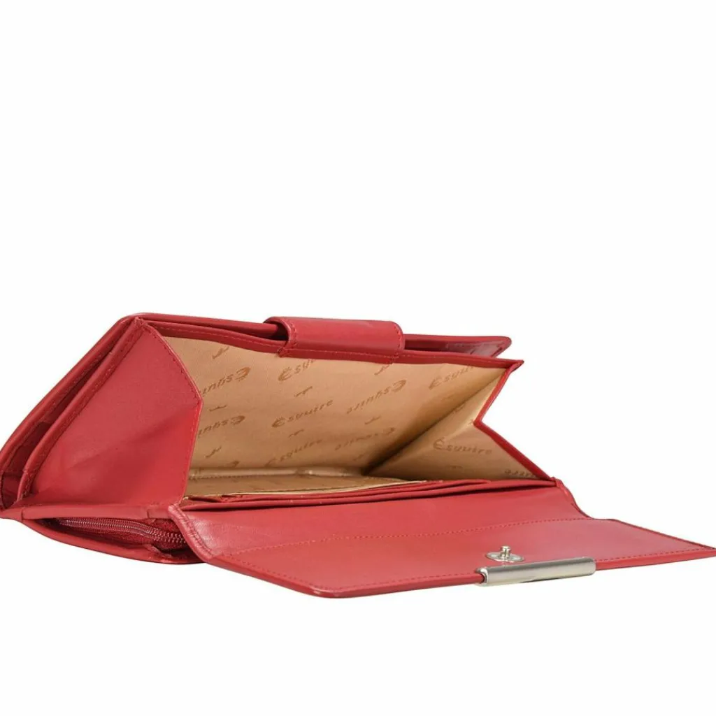 Esquire Damengeldbörsen Querformat<Helena Geldbörse Leder 18 cm rot