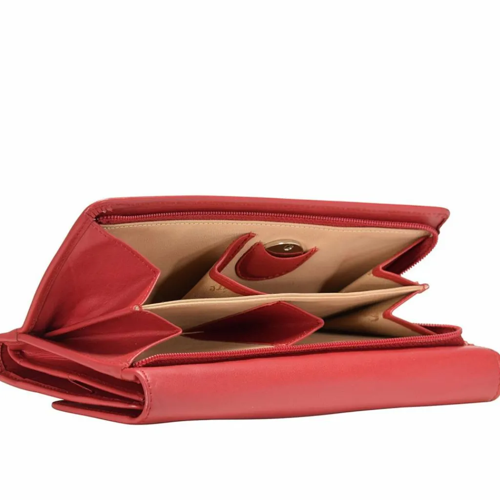Esquire Damengeldbörsen Querformat<Helena Geldbörse Leder 18 cm rot