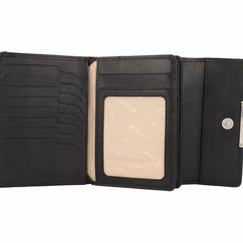 Esquire Damengeldbörsen Querformat<Helena Geldbörse RFID Leder 14 cm schwarz