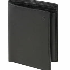 Esquire Herrengeldbörsen Hochformat|Damengeldbörsen Hochformat<Logo Geldbörse VII Leder 10 cm schwarz