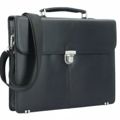 Clearance Esquire Oxford Aktentasche Leder 40 cm Laptopfach schwarz