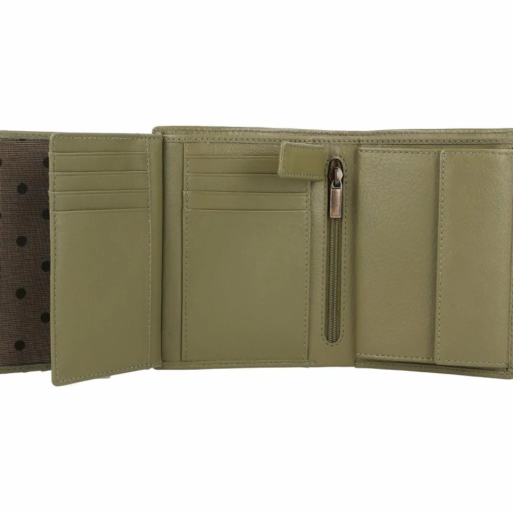 Esquire Damengeldbörsen Hochformat<Peru Geldbörse RFID Leder 9,5 cm olive