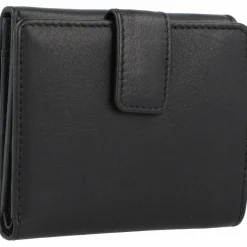 Esquire Damengeldbörsen Querformat<Peru Geldbörse RFID Leder 10 cm schwarz