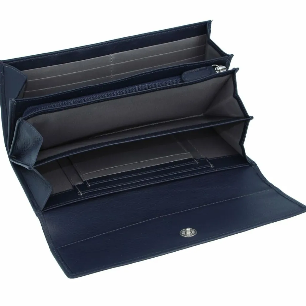 Esquire Damengeldbörsen Querformat<Viktoria Geldbörse RFID Leder 18,5 cm navy