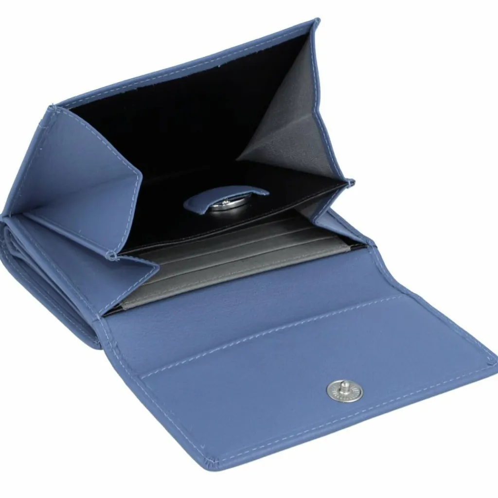 Esquire Damengeldbörsen Querformat<Viktoria Geldbörse RFID Leder 12 cm taubenblau
