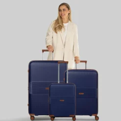 Farmhood Eco Edition 02 4 Rollen Kofferset 3-teilig mit Dehnfalte navy