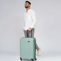 Farmhood Hartgepäck|4-Rollen Koffer<Eco Edition 4 Rollen Trolley 67 cm mit Dehnfalte mint