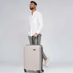 Farmhood Hartgepäck|4-Rollen Koffer<Eco Edition 4 Rollen Trolley 67 cm mit Dehnfalte beige