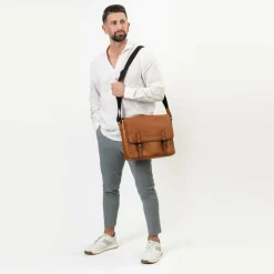 Farmhood Messenger Bags|Laptoptaschen<Memphis Aktentaschen Messenger Leder 38 cm Laptopfach cognac
