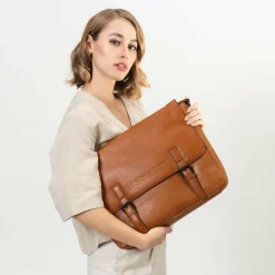Farmhood Messenger Bags|Laptoptaschen<Memphis Aktentaschen Messenger Leder 38 cm Laptopfach cognac