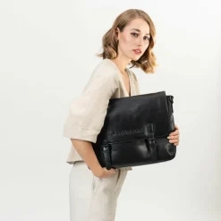 Hot Farmhood Memphis Aktentaschen Messenger Leder 38 cm Laptopfach black