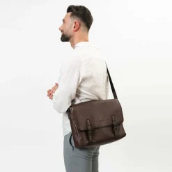 Farmhood Messenger Bags|Laptoptaschen<Memphis Aktentaschen Messenger Leder 38 cm Laptopfach dark brown