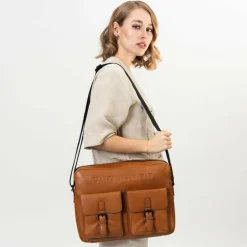 Farmhood Memphis Aktentaschen Messenger Leder 38 cm Laptopfach cognac 2