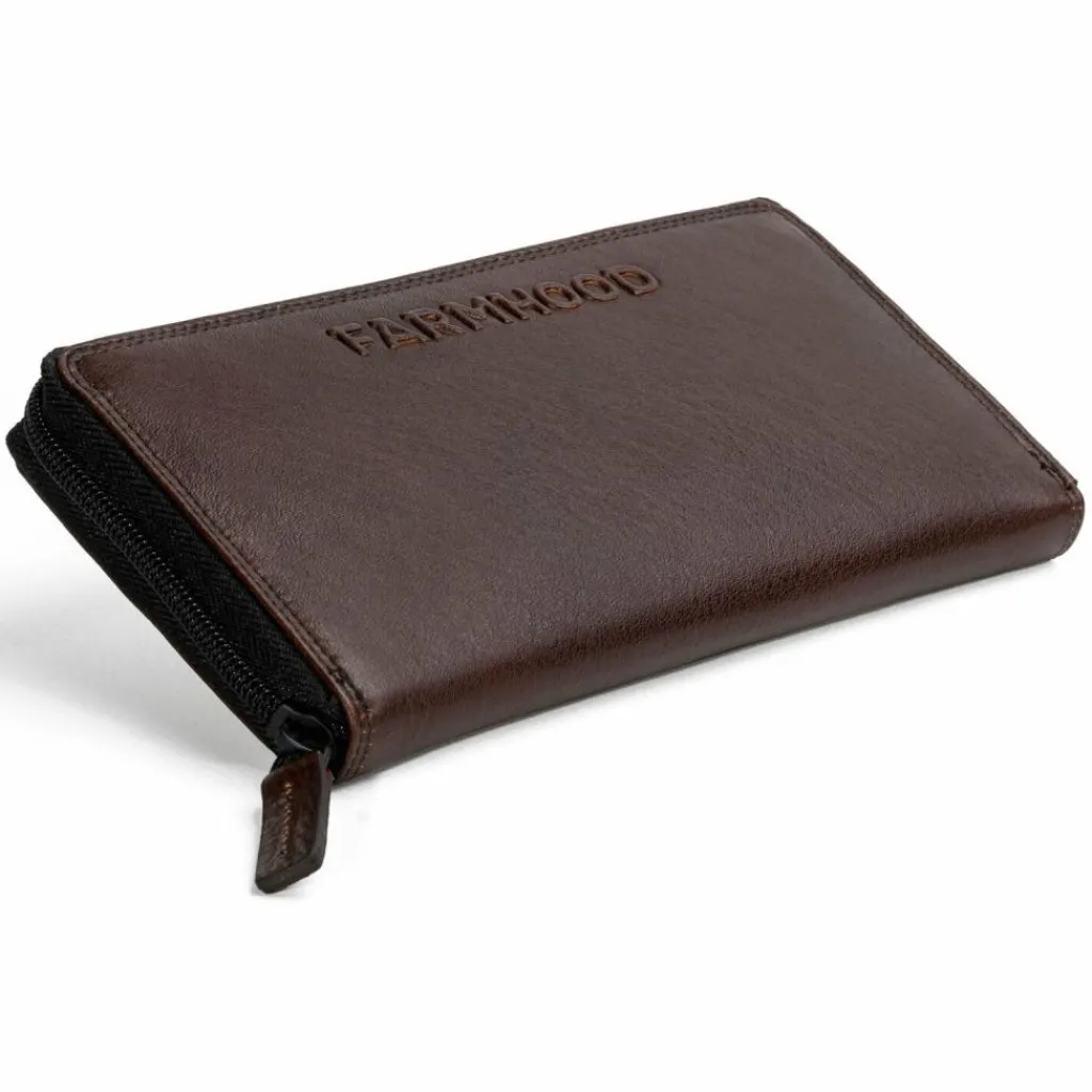 Outlet Farmhood Memphis Geldbörse RFID Schutz Leder 19.5 cm dark brown