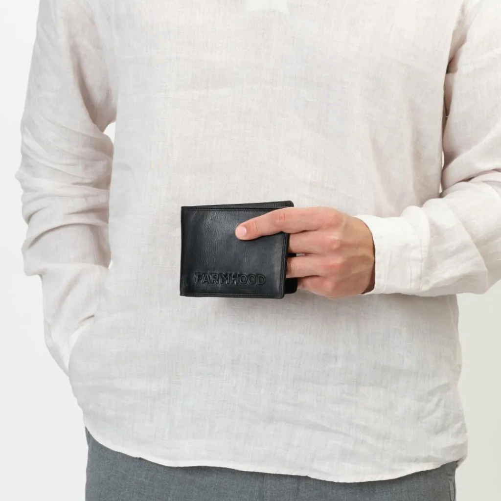 New Farmhood Memphis Geldbörse RFID Schutz Leder 12.5 cm black