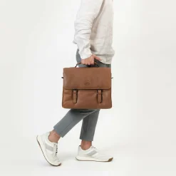 Farmhood Aktentaschen<Nashville Aktentasche XXL 3 Fächer Leder 39 cm mid brown