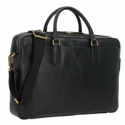 New Fossil Asher Aktentasche Leder 40 cm Laptopfach black