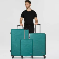 Outlet Franky Dallas 3.0 4 Rollen Kofferset 3-teilig mit Dehnfalte turquoise