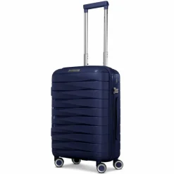 Hot Franky London 4 Rollen Kabinentrolley S 55 cm mit Dehnfalte dark blue