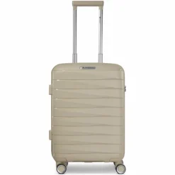 Outlet Franky London 4 Rollen Kabinentrolley S 55 cm mit Dehnfalte beige