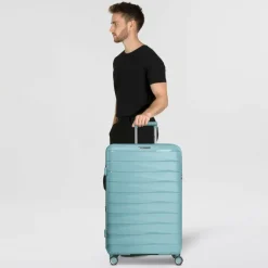 Online Franky London 4 Rollen Trolley L 74 cm mit Dehnfalte mint green