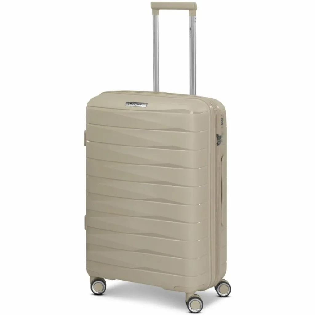 Sale Franky London 4 Rollen Trolley M 65 cm mit Dehnfalte beige