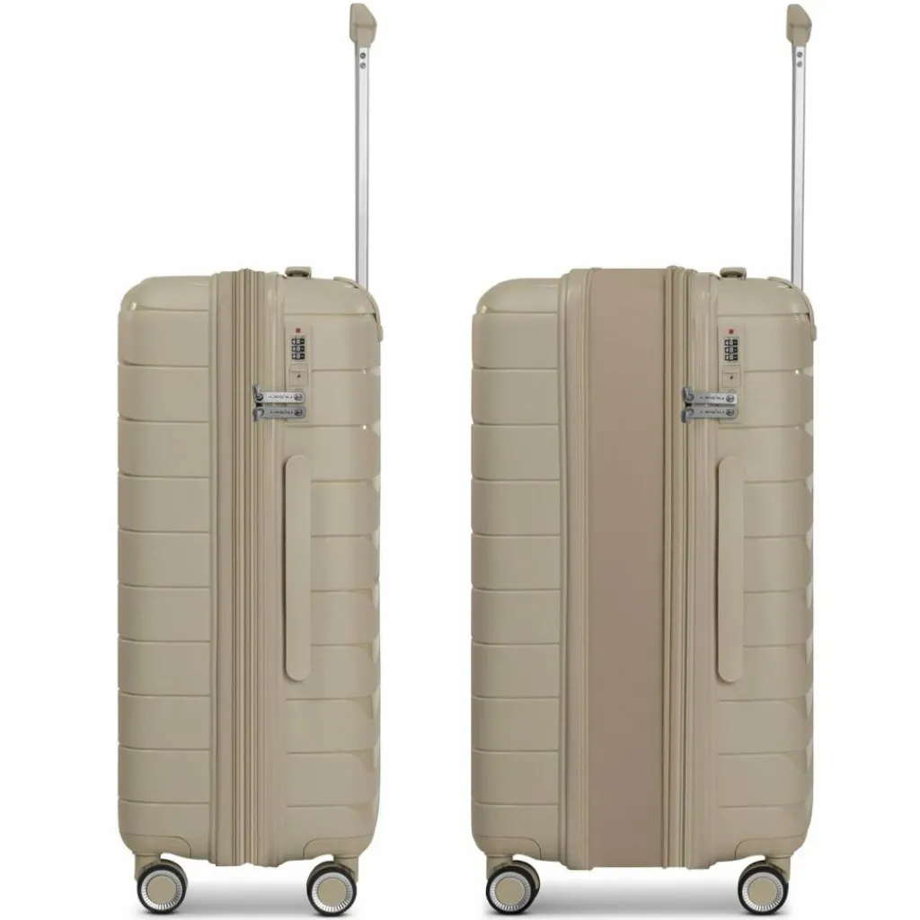 Sale Franky London 4 Rollen Trolley M 65 cm mit Dehnfalte beige