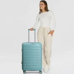 Franky Hartgepäck|4-Rollen Koffer<London 4 Rollen Trolley M 65 cm mit Dehnfalte mint green