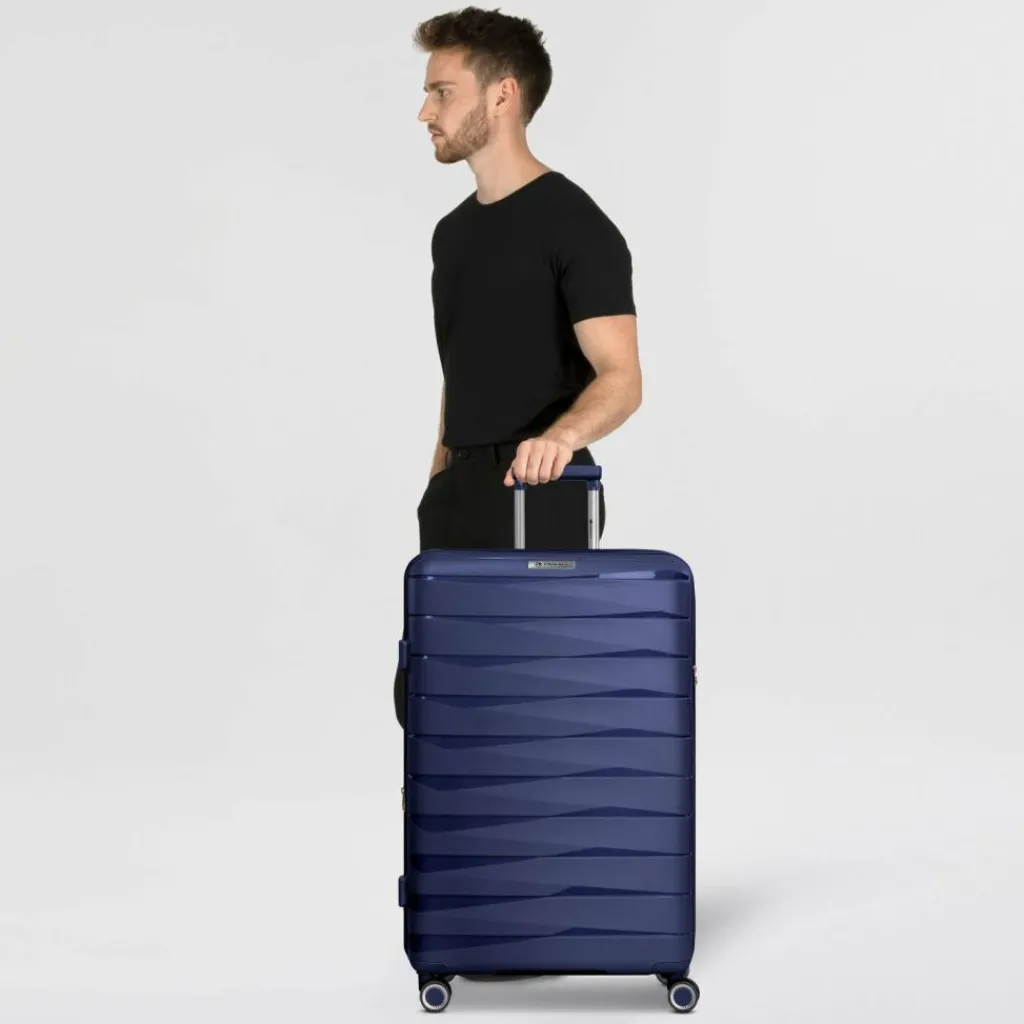 New Franky London 4 Rollen Trolley L 74 cm mit Dehnfalte dark blue
