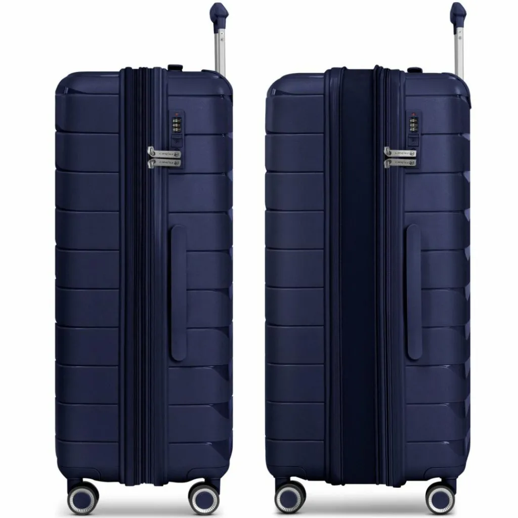 New Franky London 4 Rollen Trolley L 74 cm mit Dehnfalte dark blue